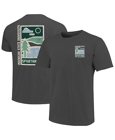 Image One Men's Graphite Michigan State Spartans Comfort Colors Minimal Vista Distressed Graphics T-Shirt
