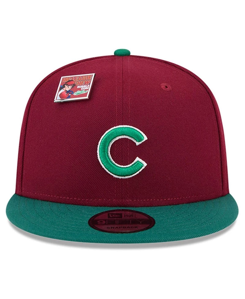 New Era Men's Cardinal/Green Chicago Cubs Strawberry Big League Chew Flavor Pack 9FIFTY Snapback Hat