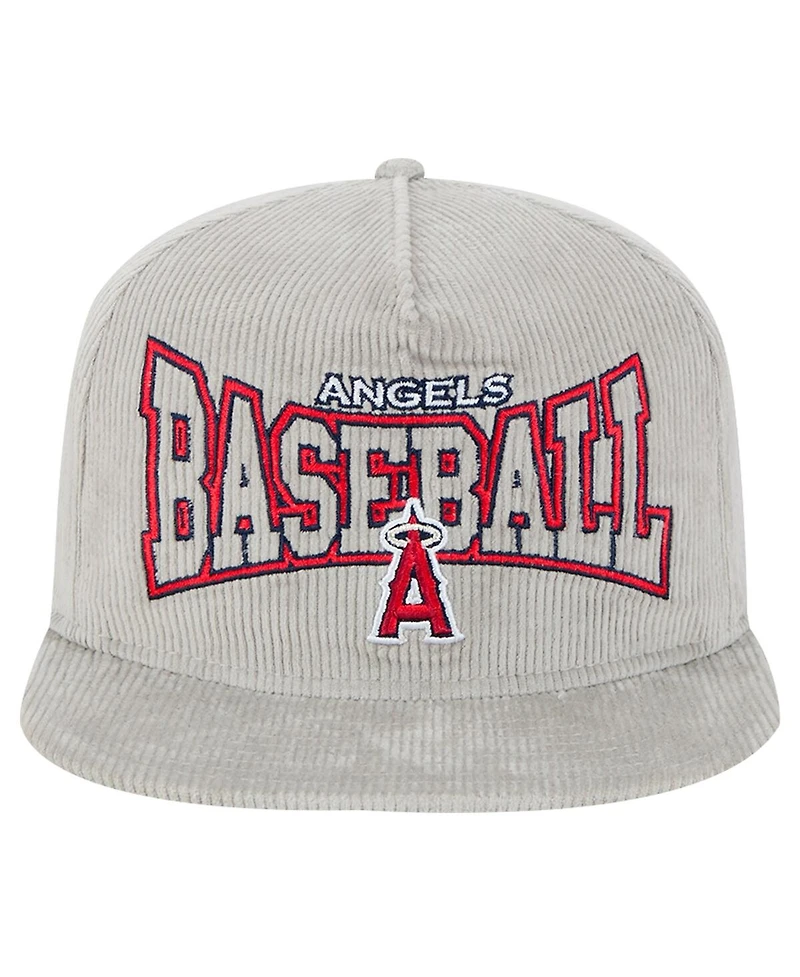 New Era Men's Gray Los Angeles Angels Corduroy Golfer Snapback Hat