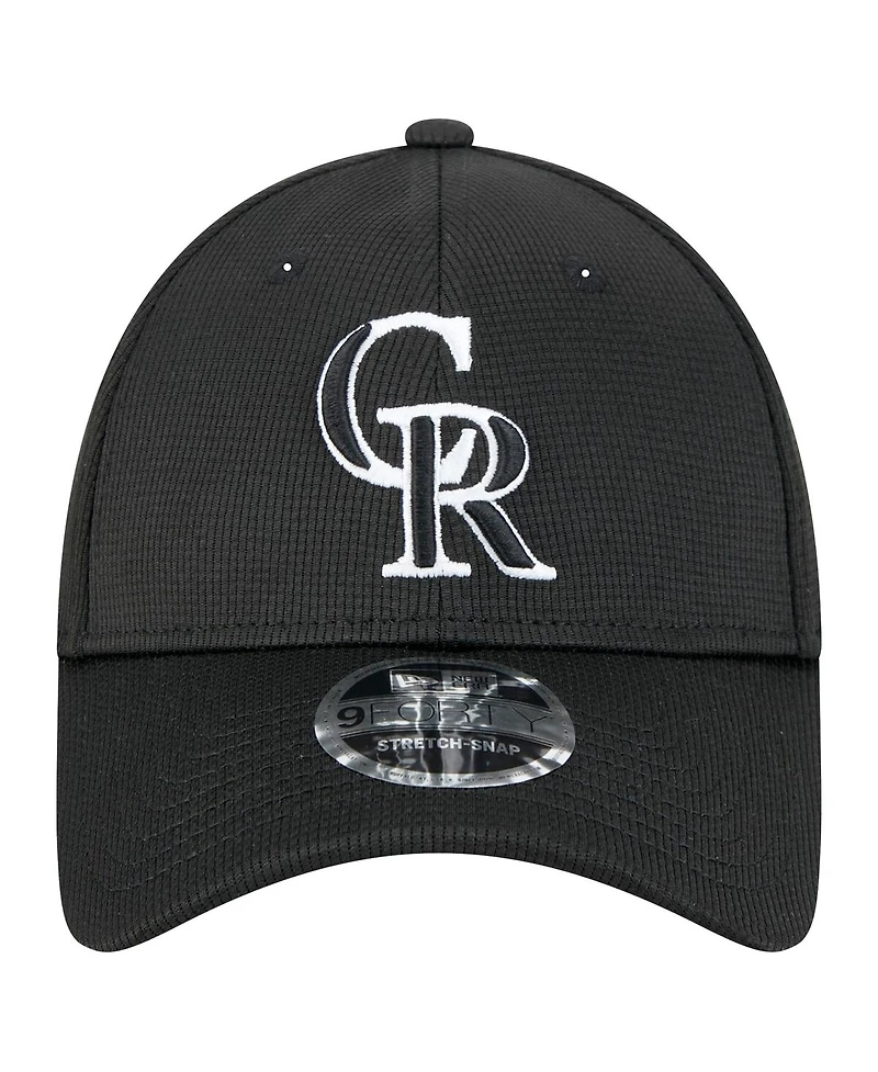 New Era Men's Black Colorado Rockies Pivot 9FORTY Adjustable Hat
