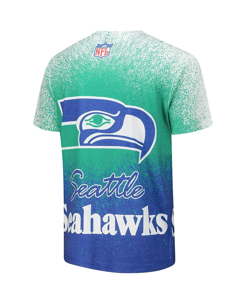 Mitchell & Ness Men's White Seattle Seahawks Team Burst Vintage Logo T-Shirt
