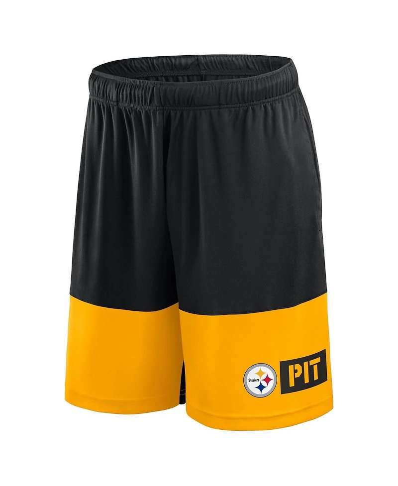 Fanatics Men's Black/Gold Pittsburgh Steelers Big Tall Best of the Performance Shorts