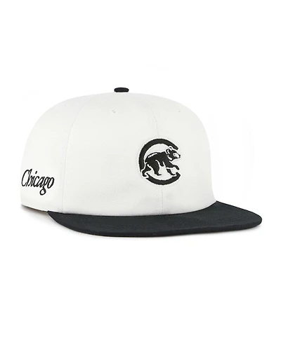 '47 Brand Men's White/Black Chicago Cubs Foundation Captain Snapback Hat