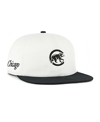 '47 Brand Men's White/Black Chicago Cubs Foundation Captain Snapback Hat
