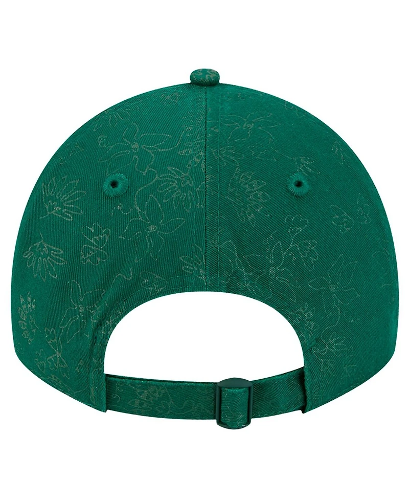 New Era Women's Green Athletics Tonal Floral 9TWENTY Adjustable Hat