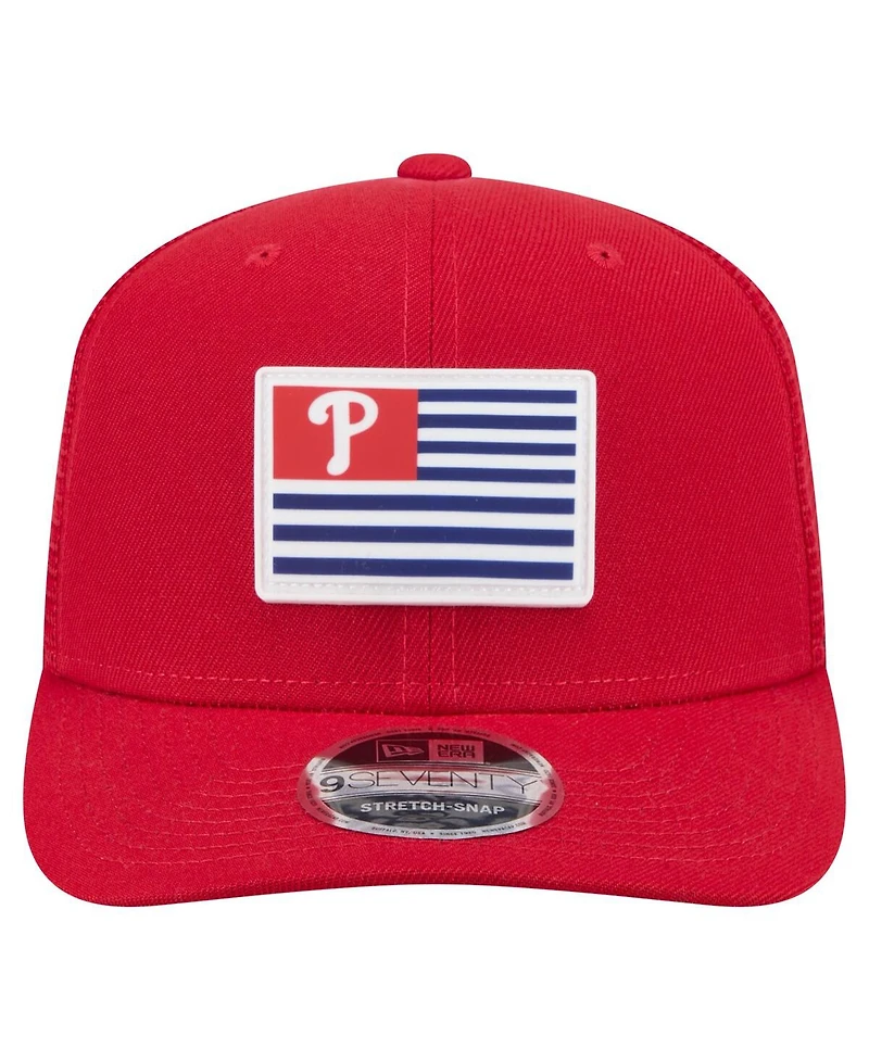 New Era Men's Red Philadelphia Phillies Flag 9SEVENTY Stretch-Snap Hat