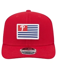 New Era Men's Red Philadelphia Phillies Flag 9SEVENTY Stretch-Snap Hat