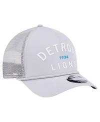 New Era Men's Gray Detroit Lions Active Minimalist M-Crown A-Frame 9FORTY Adjustable Hat
