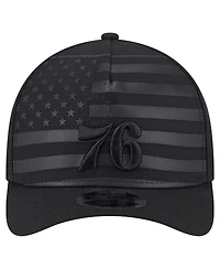 New Era Men's Black Philadelphia 76ers Game Day Flag A-Frame 9FORTY Adjustable Hat