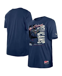 New Era Men's Navy Orleans Pelicans Distressed Throwback Vintage Color Pack T-Shirt