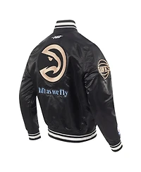 Pro Standard Men's Black Atlanta Hawks 2024/25 City Edition Satin Full-Snap Jacket