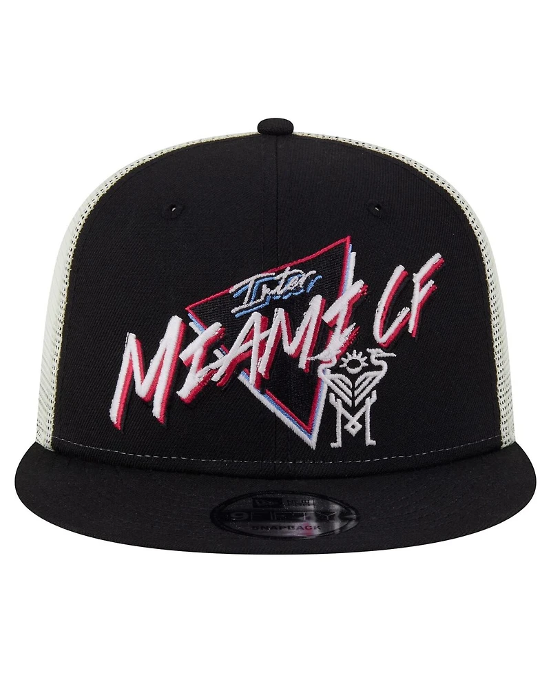 New Era Men's Black Inter Miami Cf Neon 9FIFTY Snapback Hat
