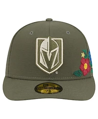 New Era Men's Olive Vegas Golden Knights Tonal Florals 59FIFTY Fitted Hat
