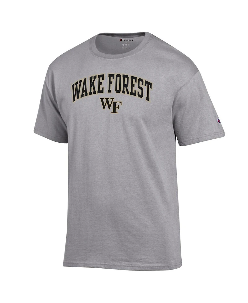 Champion Men's Heather Gray Wake Forest Demon Deacons Arch Over Logo T-Shirt