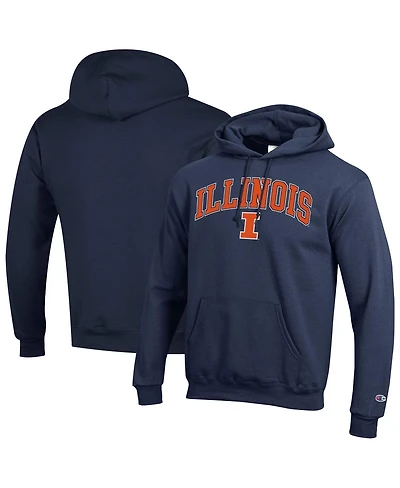 Champion Men's Navy Illinois Fighting Illini Arched Logo Fleece Pullover Hoodie