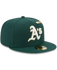 New Era Men's Dark Green Athletics 2025 59FIFTY Day Fitted with Pins Hat