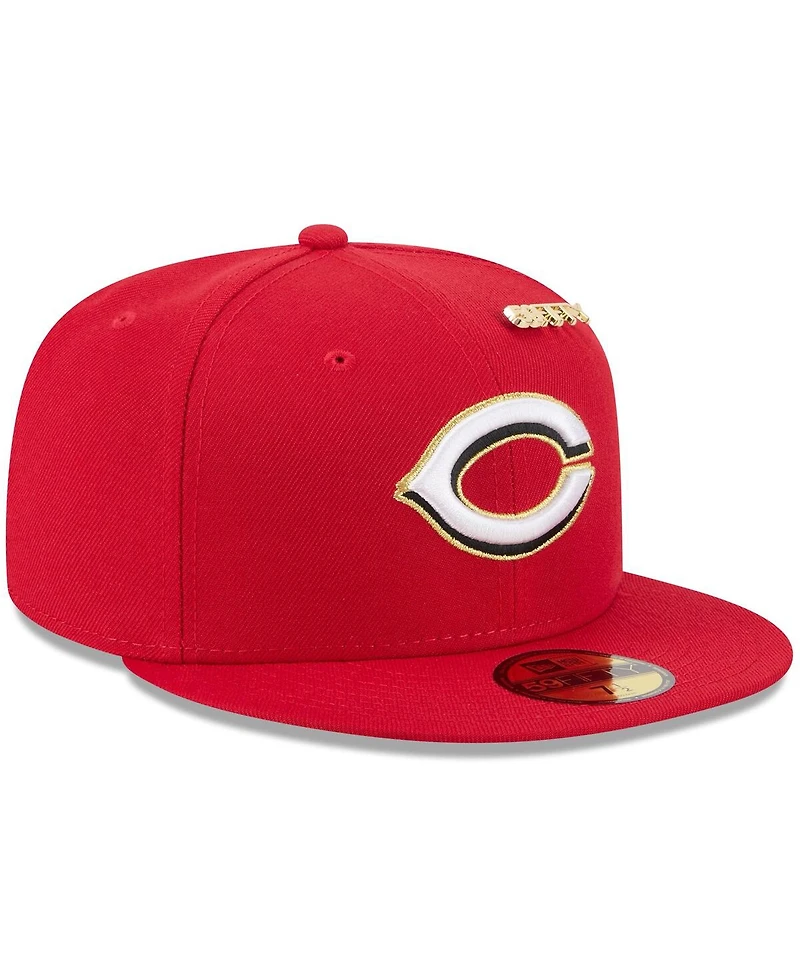 New Era Men's Red Cincinnati Reds 2025 59FIFTY Day Fitted with Pins Hat