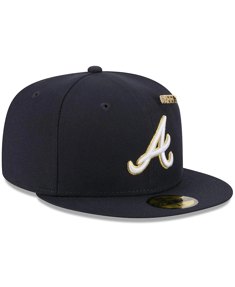 New Era Men's Navy Atlanta Braves 2025 59FIFTY Day Fitted with Pins Hat