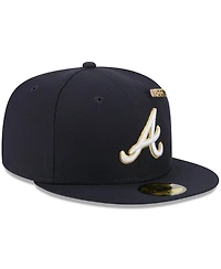 New Era Men's Navy Atlanta Braves 2025 59FIFTY Day Fitted with Pins Hat
