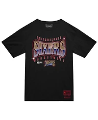 Mitchell & Ness Men's Black Philadelphia 76ers Worldwide Collection Glow Up T-Shirt