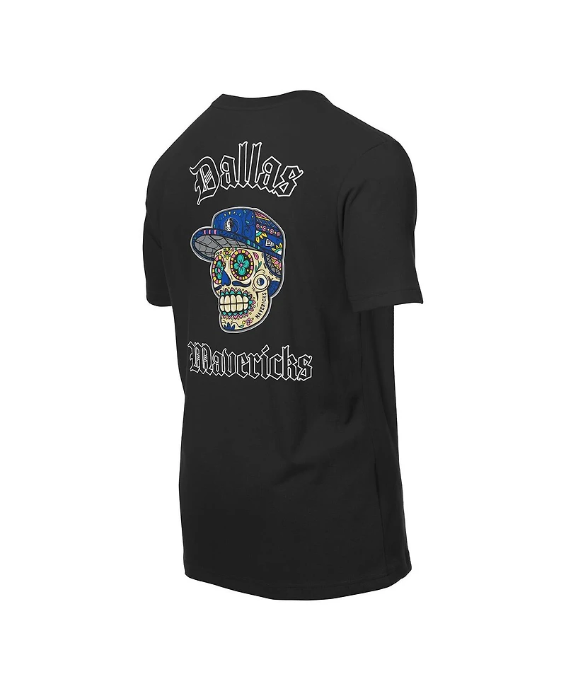 New Era Men's Black Dallas Mavericks Sugar Skulls T-Shirt