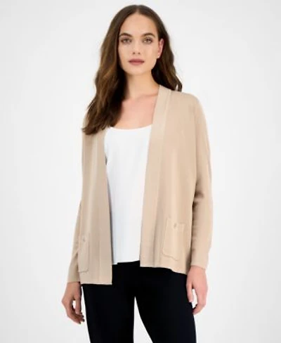 Anne Klein Womens Malibu Fine Rib Open Front Cardigan P Xxs Xxl