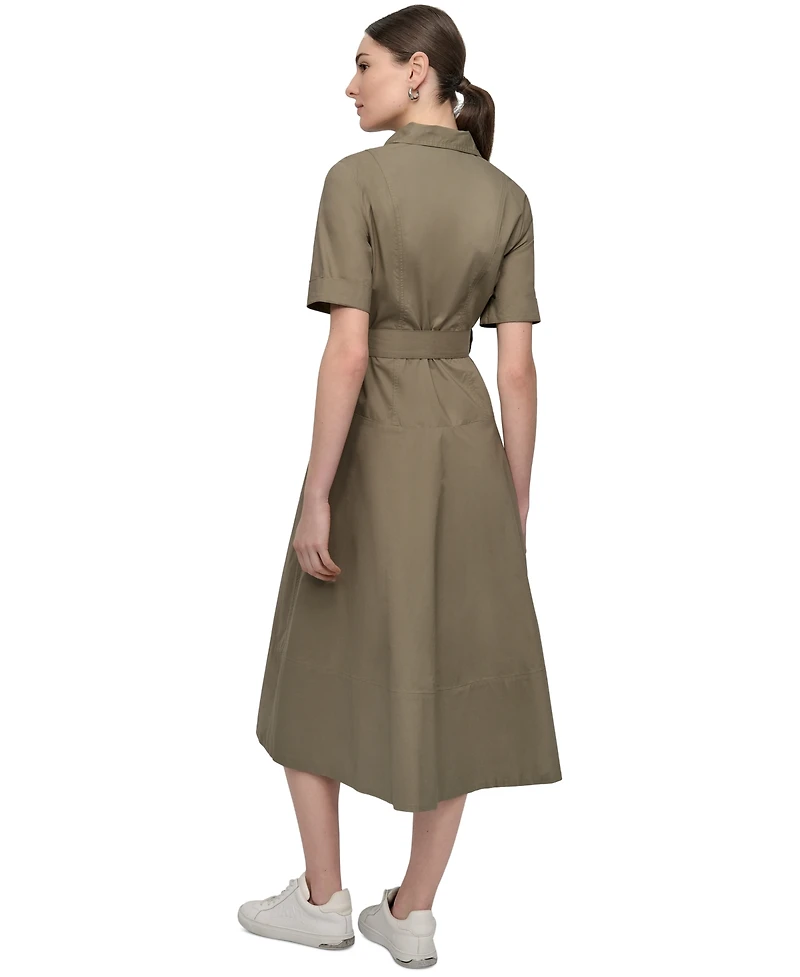 Dkny Jeans Women's Dropped Waist Button-Front Collared Dress - Kj5