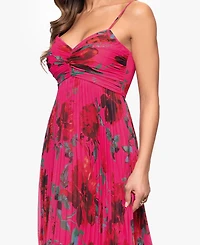 Xscape Women's Printed Sweetheart Spaghetti-Strap Dress
