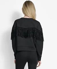 L/S Studded Fringe Pullo