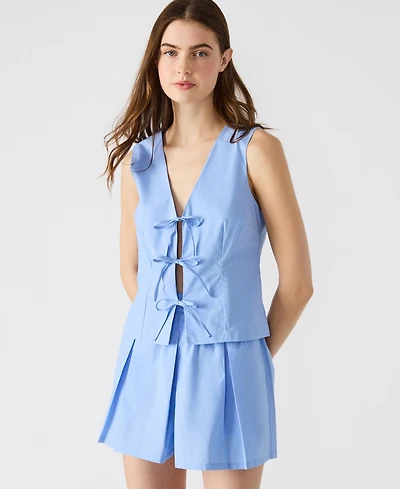 Steve Madden Women's Aliza Sleeveless Tie-Front Top