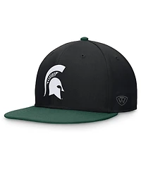 Top of the World Men's Black/Green Michigan State Spartans Rally Two-Tone Fitted Hat