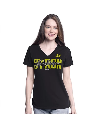 G-iii 4Her by Carl Banks Women's Black William Byron Batter Up V-Neck T-Shirt