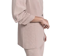 Calvin Klein Petite 3/4-Sleeve One-Button Blazer