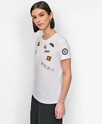 Dkny Women's Pins And Patches Crewneck T-Shirt