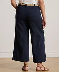 Lauren Ralph Plus Stretch Chino Wide-Leg Cropped Pants