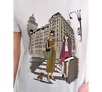 Dkny Women's Fifth Avenue Conversation Crewneck Tee