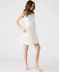 Steve Madden Women's Embroidered Eyelet Smocked Dress