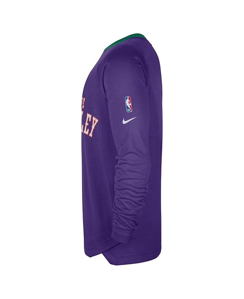 Nike Men's Purple Phoenix Suns 2024/25 City Edition Authentic Pregame Performance Long Sleeve Shooting T-Shirt