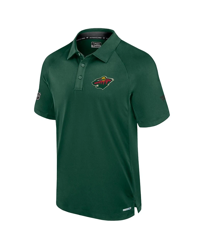Fanatics Men's Green Minnesota Wild Authentic Pro Rink Polo Shirt