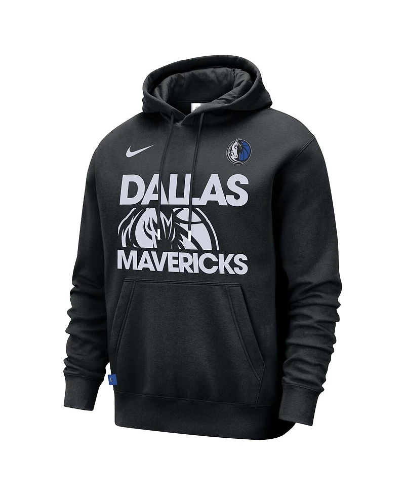 Nike Men's Black Dallas Mavericks Courtside Club Pullover Hoodie