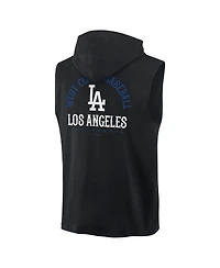 Fanatics Men's Black Los Angeles Dodgers Fire Speed Sleeveless Pullover Hoodie