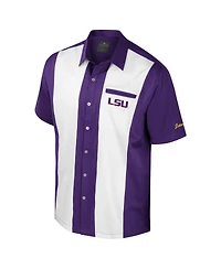 Colosseum Men's Purple Lsu Tigers Strike Bowling Button-Up Shirt