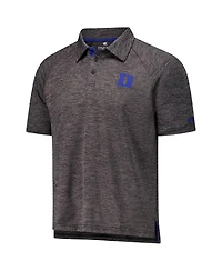 Colosseum Men's Heather Charcoal Duke Blue Devils Down Swing Raglan Team Polo Shirt