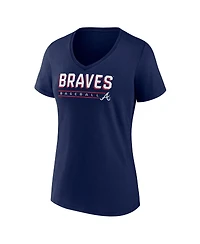 Fanatics Women's Navy Atlanta Braves V-Neck T-Shirt