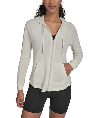 Calvin Klein Performance Ruched-Sleeve Zip Hoodie