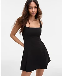 French Connection Women's Square-Neck Pleated Mini Dress