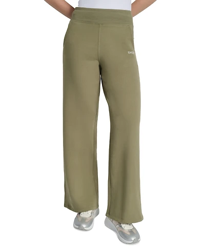 Dkny Sport Women's Studded-Logo Wide-Leg Pants
