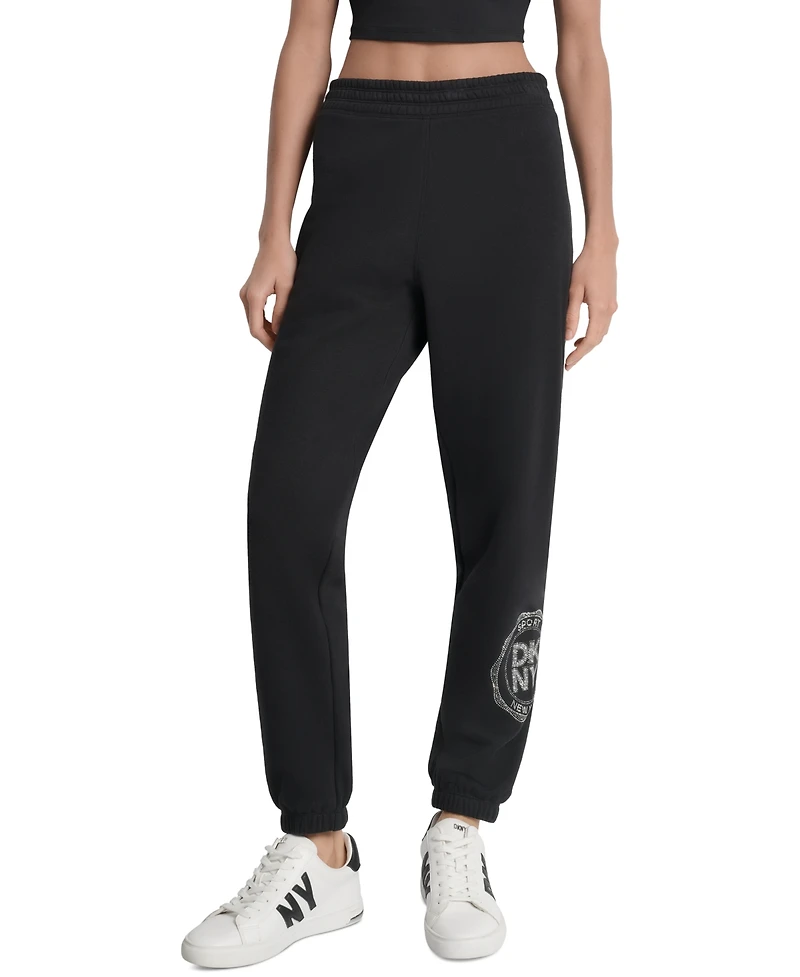 Dkny Sport Women's Embellished Medallion-Logo Joggers