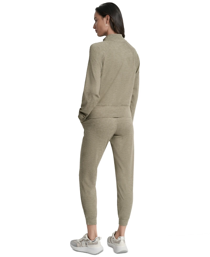 Dkny Sport Women's Space-Dyed Half-Zip Raglan-Sleeve Top