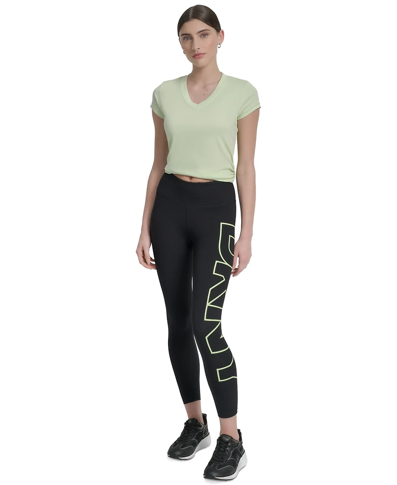 Dkny Sport Women's Logo Balance Compression High-Waist 7/8 Tights
